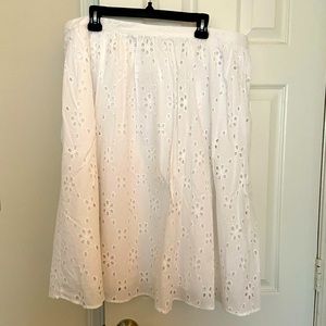 J Crew white eyelet skirt size 2X